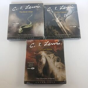 Vintage C.S. Lewis Audiobook CDs Silver Chair Prince Caspian Last Battle New